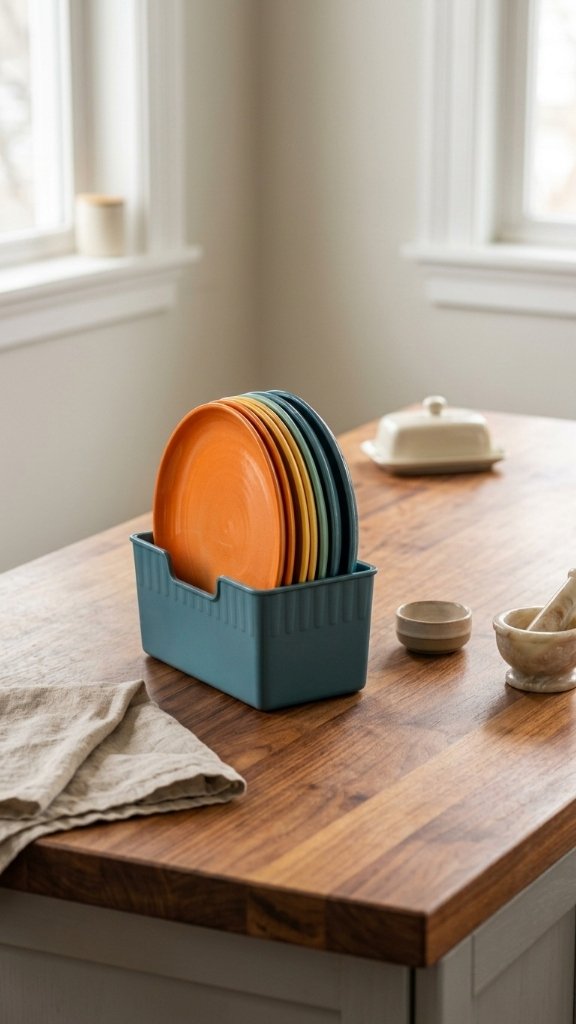 9 Piece Multicolor Plastic Plate Set