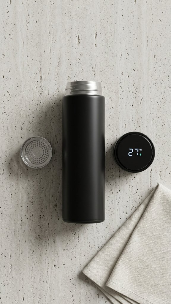Digital Temperature Display Water Bottle with Infuser