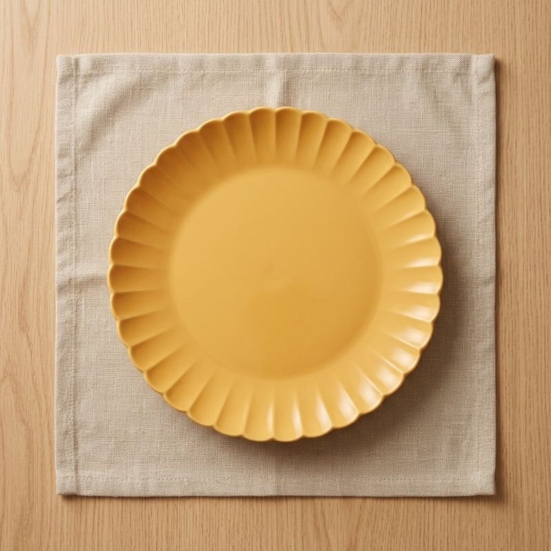 Fluted Plastic Serving Plates Set of 4 | Colourful Scalloped Plates | ₹289