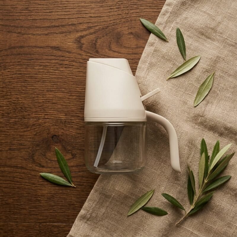 Glass Oil Dispenser Bottle with Press & Hold Pourer - 180ml