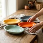 Colourful Plastic Serving Plates Set of 4 | 4 Assorted Colours | ₹249