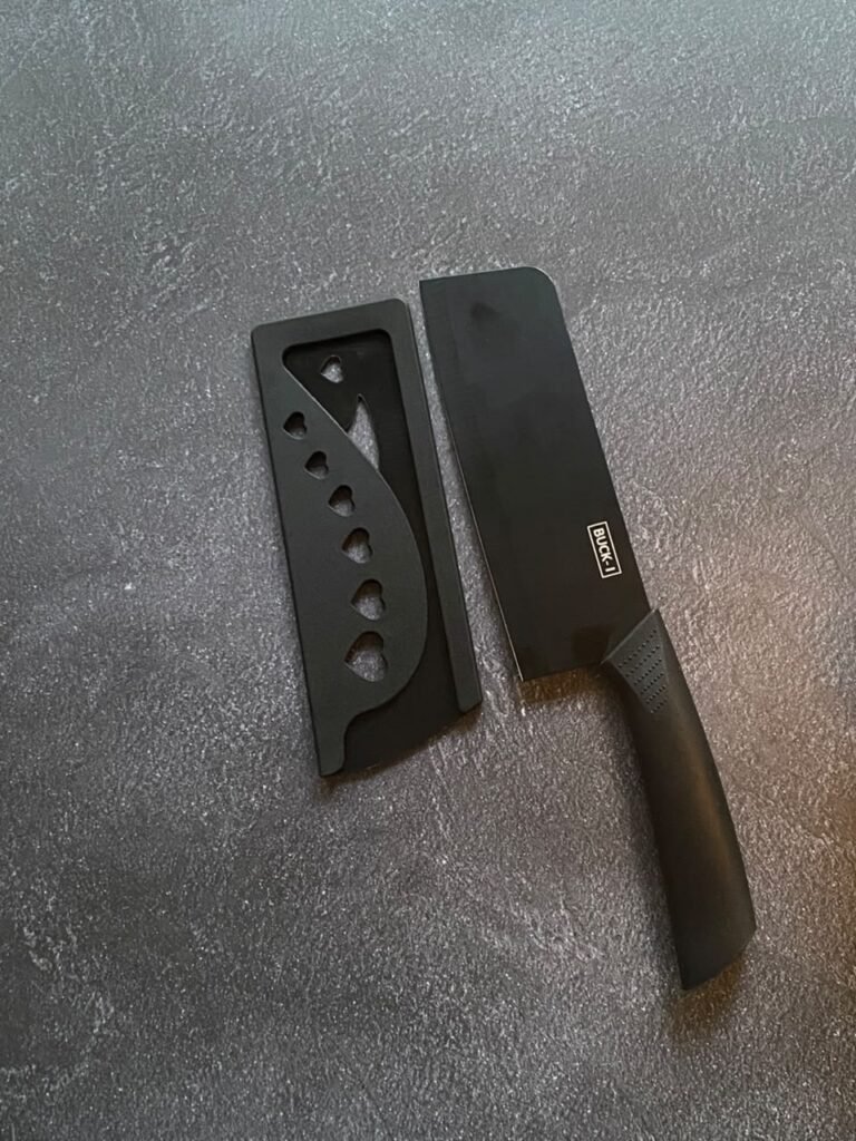 Black Kitchen Knife with Protective Sheath