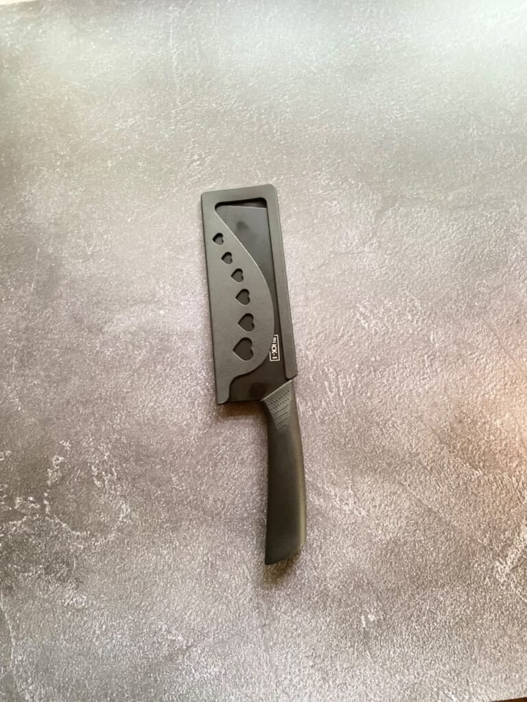 Black Kitchen Knife with Protective Sheath